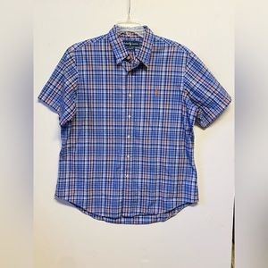 EUC Mens Ralph Lauren Custom Fit Short Sleeves Button Down Shirt SZ XL